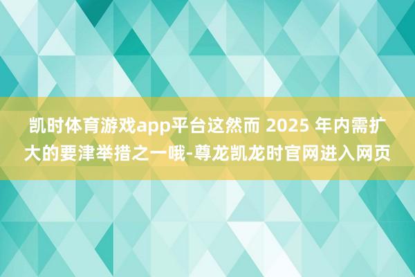 凯时体育游戏app平台这然而 2025 年内需扩大的要津举措之一哦-尊龙凯龙时官网进入网页