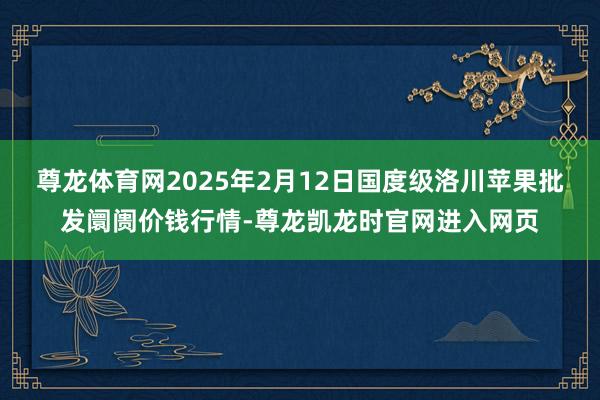 尊龙体育网2025年2月12日国度级洛川苹果批发阛阓价钱行情-尊龙凯龙时官网进入网页