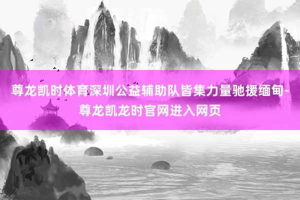 尊龙凯时体育深圳公益辅助队皆集力量驰援缅甸-尊龙凯龙时官网进入网页