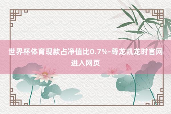 世界杯体育现款占净值比0.7%-尊龙凯龙时官网进入网页