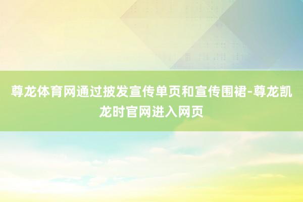 尊龙体育网通过披发宣传单页和宣传围裙-尊龙凯龙时官网进入网页