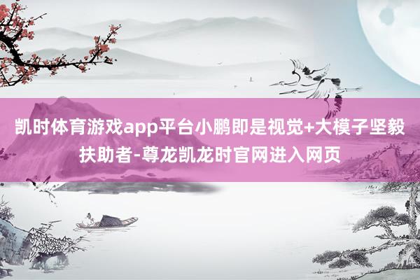 凯时体育游戏app平台小鹏即是视觉+大模子坚毅扶助者-尊龙凯龙时官网进入网页