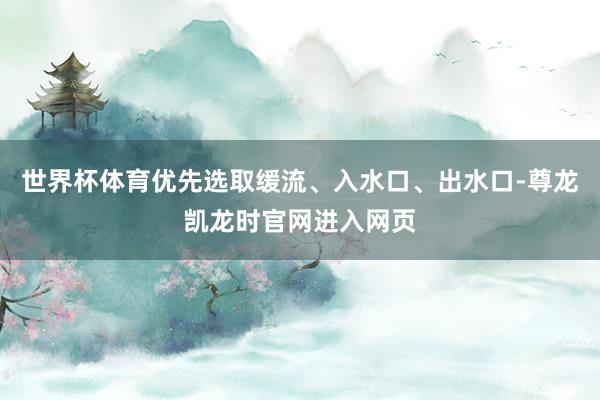 世界杯体育优先选取缓流、入水口、出水口-尊龙凯龙时官网进入网页